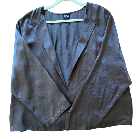 Eileen Fisher Silk Jacket in Peat Brown, Size 1X - Picture 3 of 9